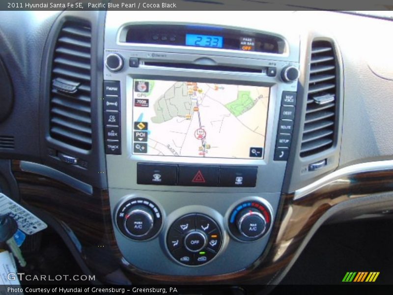 Pacific Blue Pearl / Cocoa Black 2011 Hyundai Santa Fe SE