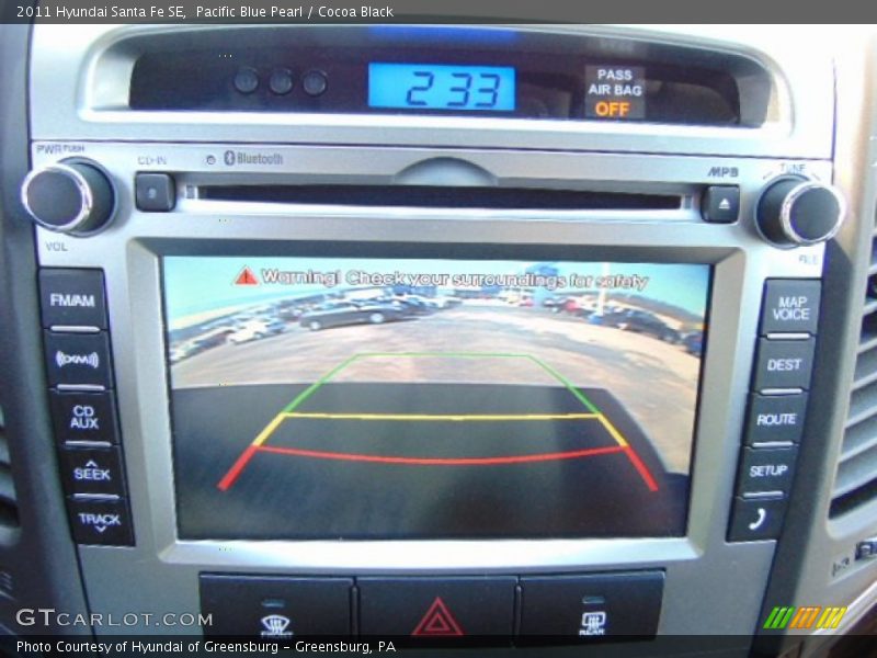 Pacific Blue Pearl / Cocoa Black 2011 Hyundai Santa Fe SE