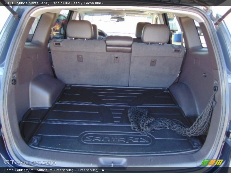 Pacific Blue Pearl / Cocoa Black 2011 Hyundai Santa Fe SE