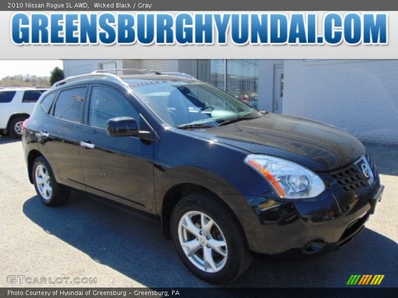 Wicked Black / Gray 2010 Nissan Rogue SL AWD