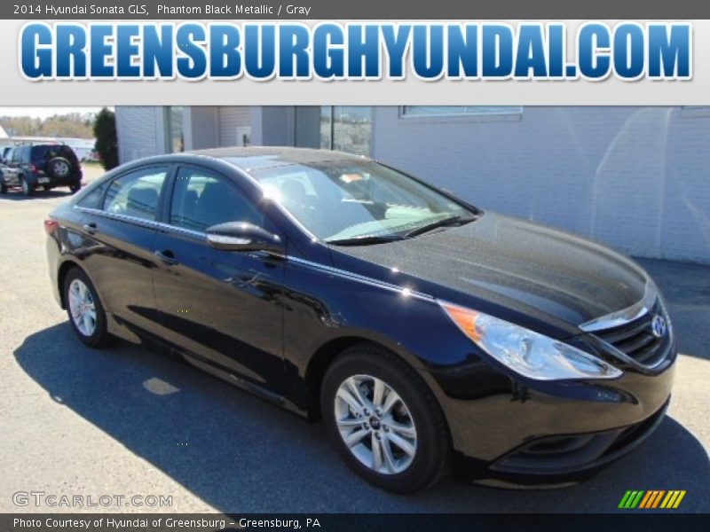 Phantom Black Metallic / Gray 2014 Hyundai Sonata GLS