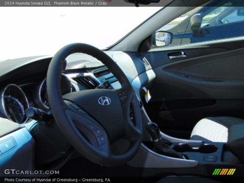 Phantom Black Metallic / Gray 2014 Hyundai Sonata GLS