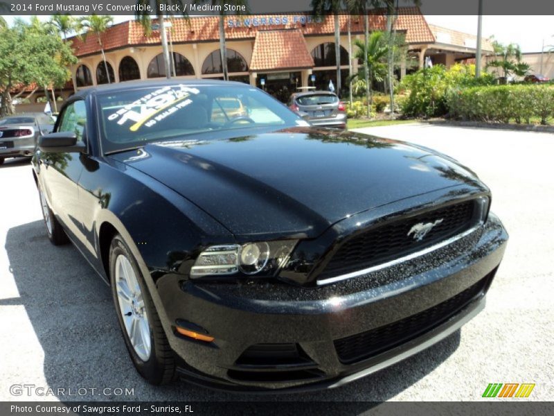 Black / Medium Stone 2014 Ford Mustang V6 Convertible
