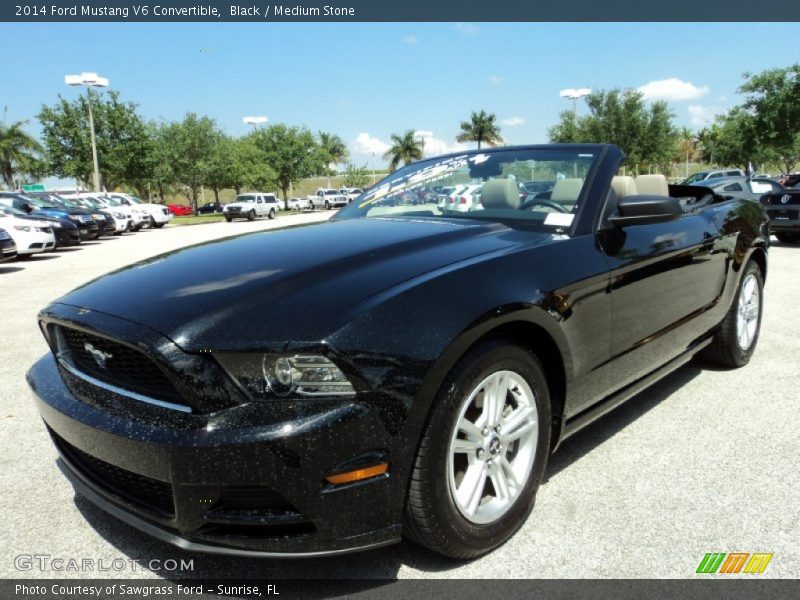 Black / Medium Stone 2014 Ford Mustang V6 Convertible
