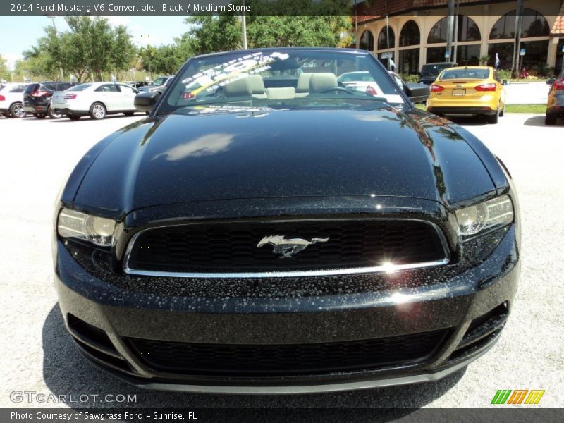 Black / Medium Stone 2014 Ford Mustang V6 Convertible