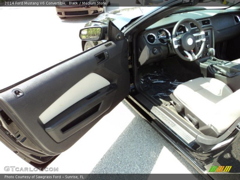 Black / Medium Stone 2014 Ford Mustang V6 Convertible