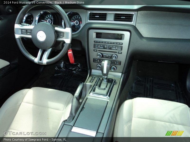 Black / Medium Stone 2014 Ford Mustang V6 Convertible