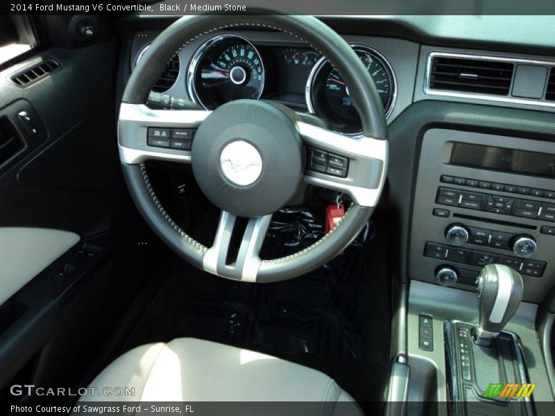 Black / Medium Stone 2014 Ford Mustang V6 Convertible