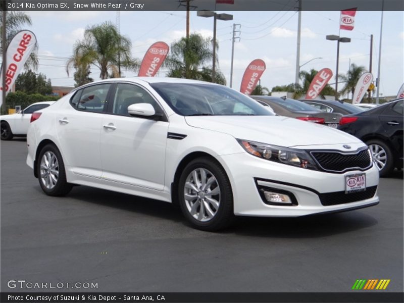 Snow White Pearl / Gray 2014 Kia Optima EX