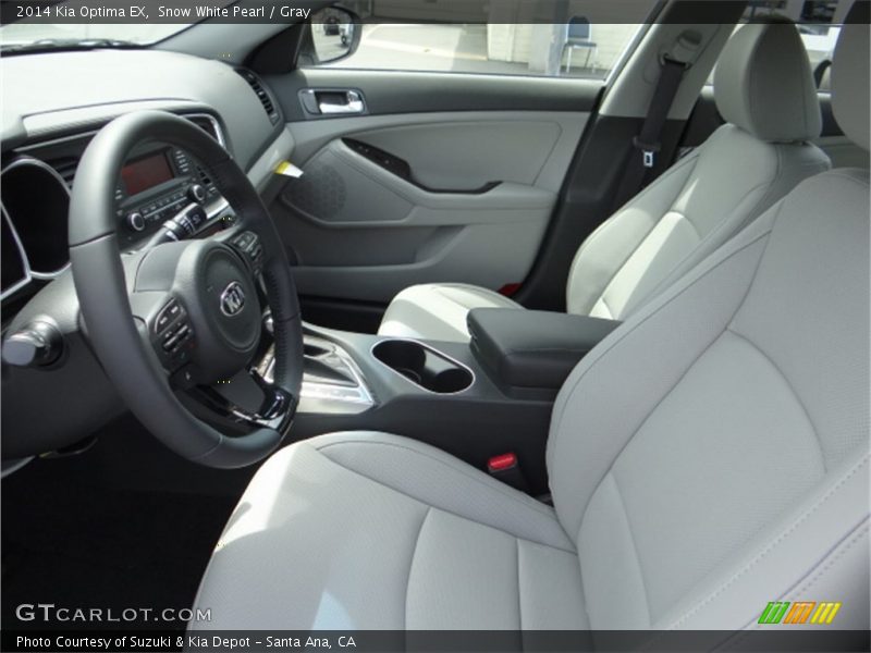 Snow White Pearl / Gray 2014 Kia Optima EX