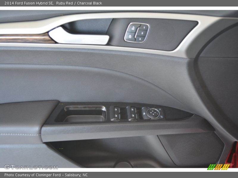 Ruby Red / Charcoal Black 2014 Ford Fusion Hybrid SE