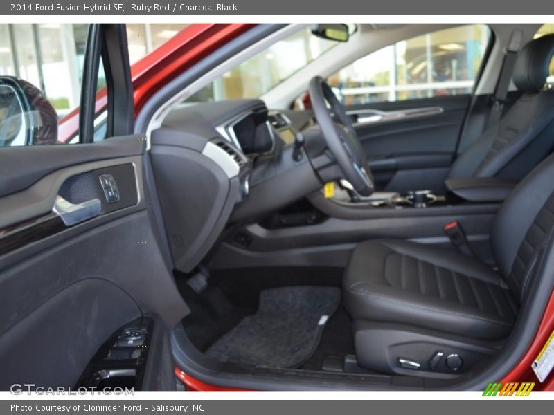 Ruby Red / Charcoal Black 2014 Ford Fusion Hybrid SE