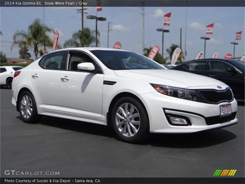 Snow White Pearl / Gray 2014 Kia Optima EX