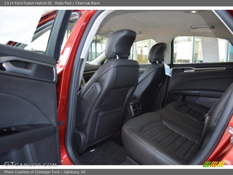 Ruby Red / Charcoal Black 2014 Ford Fusion Hybrid SE