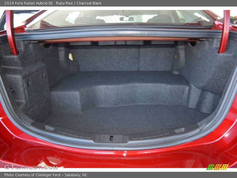 Ruby Red / Charcoal Black 2014 Ford Fusion Hybrid SE