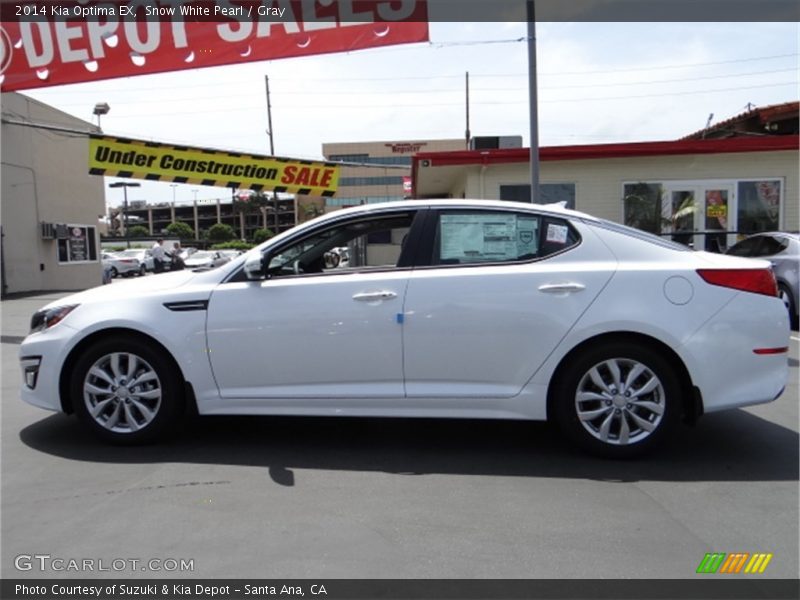 Snow White Pearl / Gray 2014 Kia Optima EX