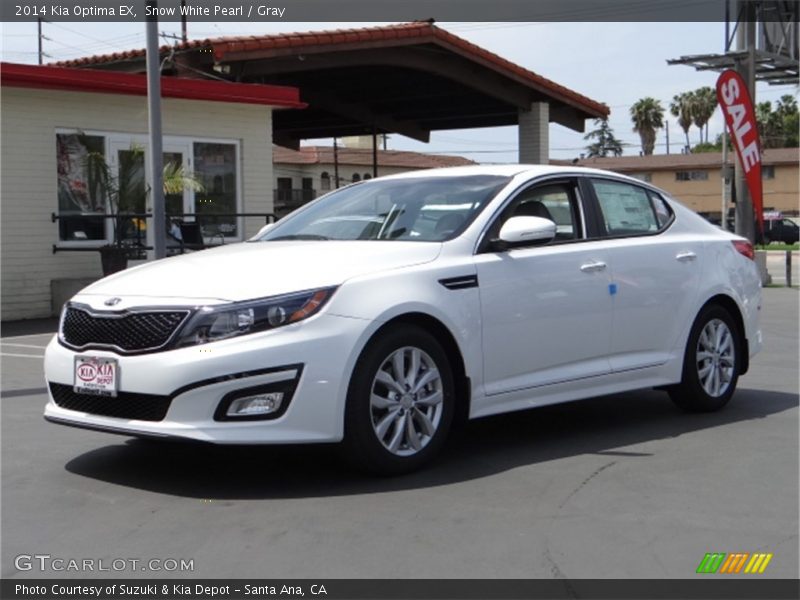Snow White Pearl / Gray 2014 Kia Optima EX