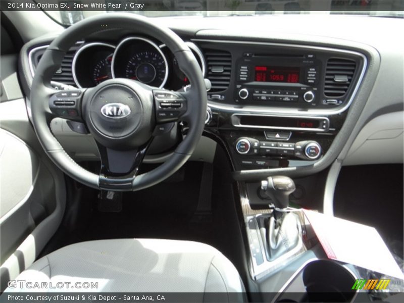 Snow White Pearl / Gray 2014 Kia Optima EX