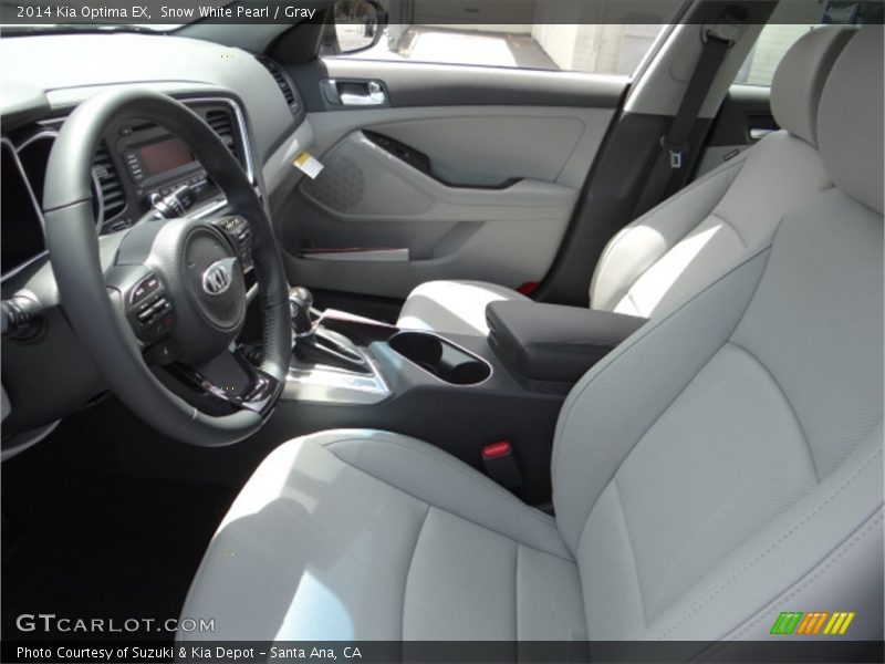 Snow White Pearl / Gray 2014 Kia Optima EX