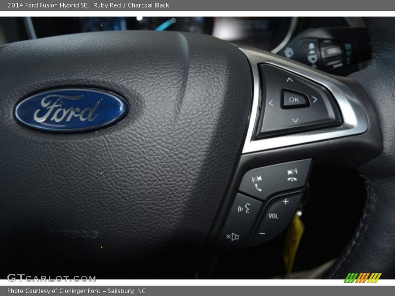 Ruby Red / Charcoal Black 2014 Ford Fusion Hybrid SE