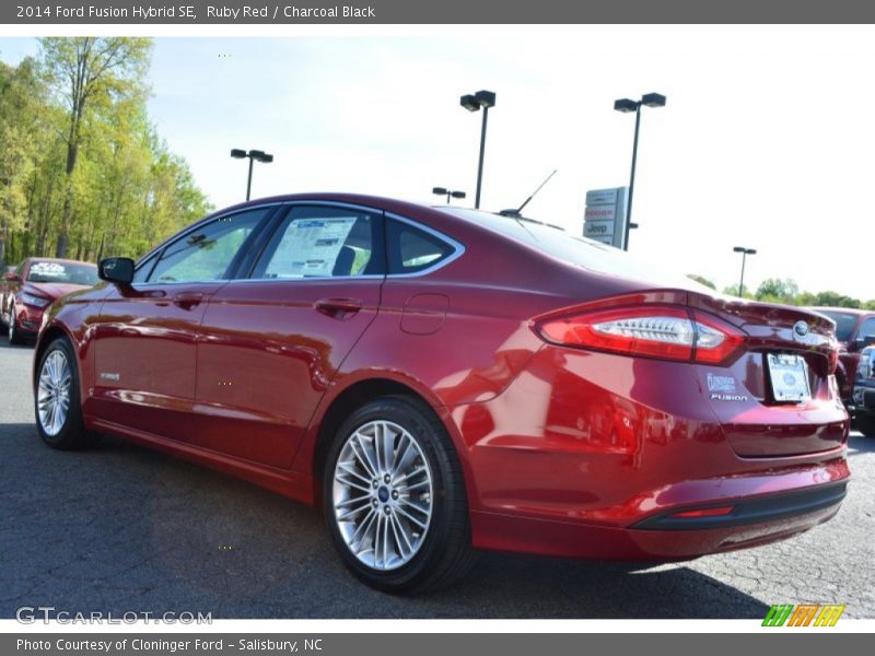 Ruby Red / Charcoal Black 2014 Ford Fusion Hybrid SE