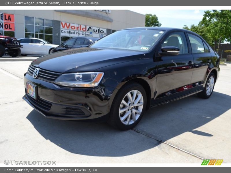 Black / Cornsilk Beige 2012 Volkswagen Jetta SE Sedan