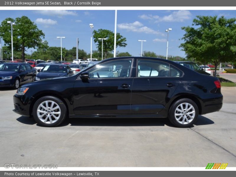 Black / Cornsilk Beige 2012 Volkswagen Jetta SE Sedan