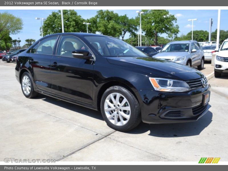 Black / Cornsilk Beige 2012 Volkswagen Jetta SE Sedan