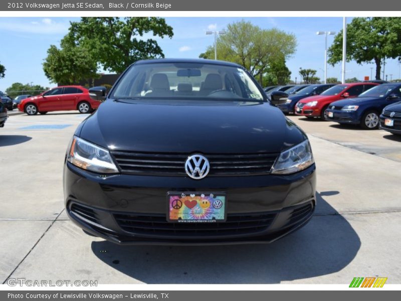 Black / Cornsilk Beige 2012 Volkswagen Jetta SE Sedan