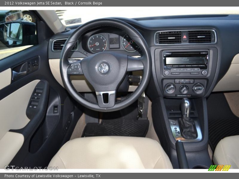 Black / Cornsilk Beige 2012 Volkswagen Jetta SE Sedan