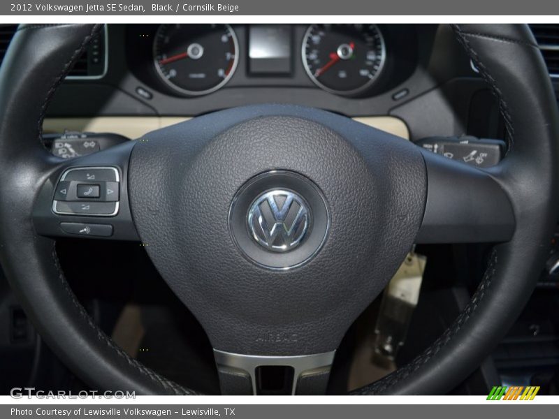 Black / Cornsilk Beige 2012 Volkswagen Jetta SE Sedan