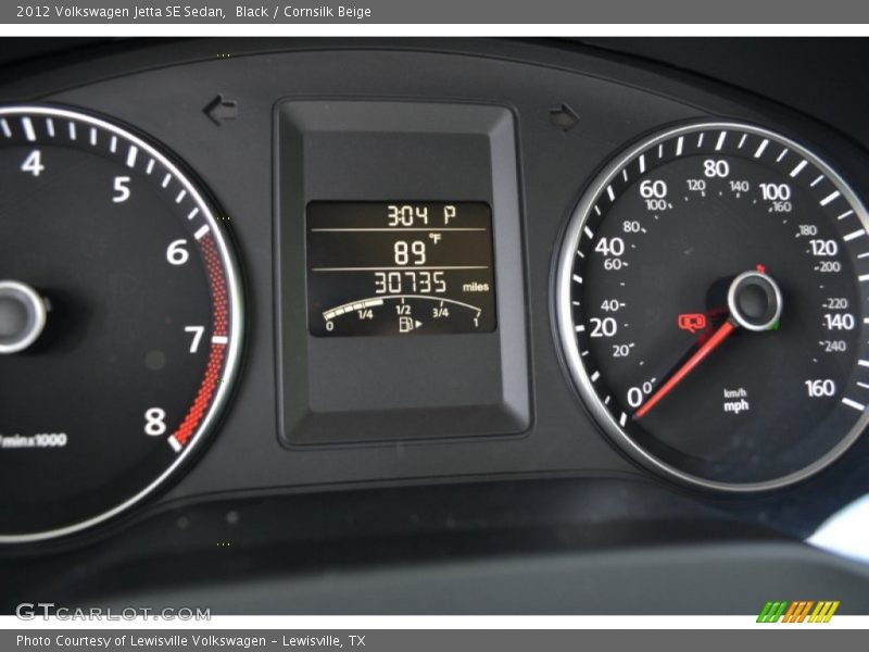 Black / Cornsilk Beige 2012 Volkswagen Jetta SE Sedan