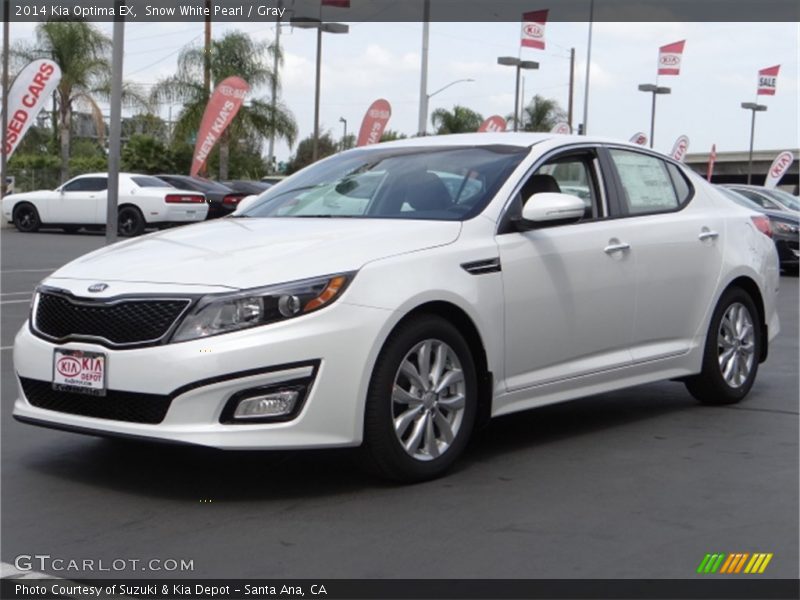 Snow White Pearl / Gray 2014 Kia Optima EX