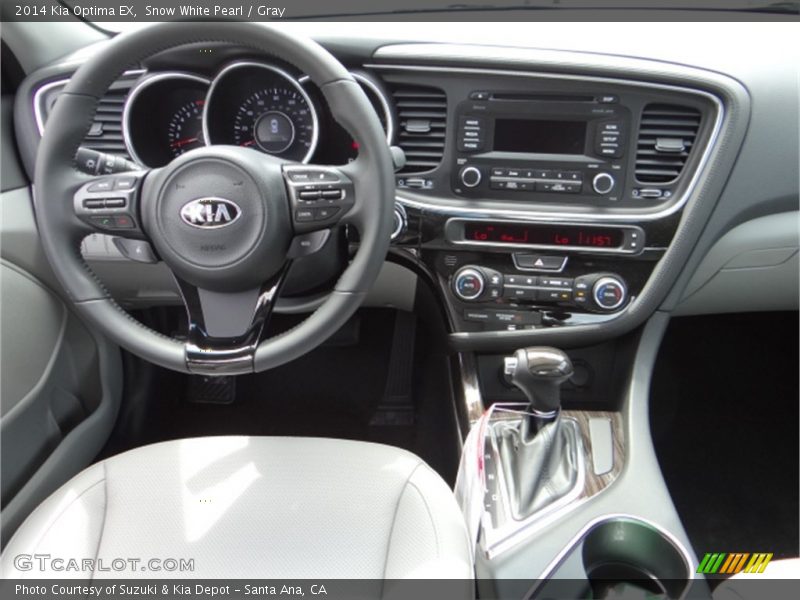 Snow White Pearl / Gray 2014 Kia Optima EX