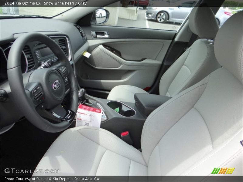 Snow White Pearl / Gray 2014 Kia Optima EX