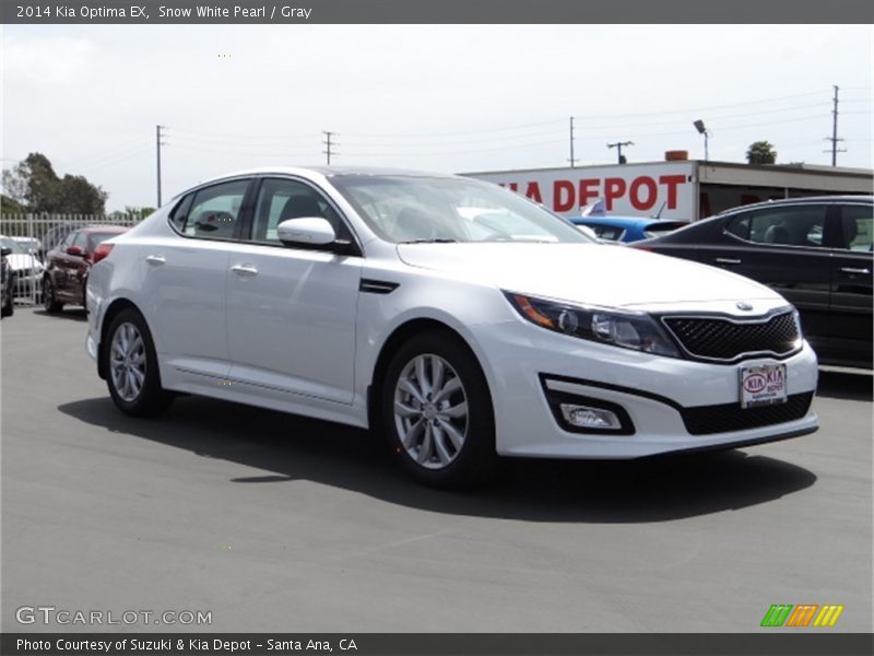 Snow White Pearl / Gray 2014 Kia Optima EX