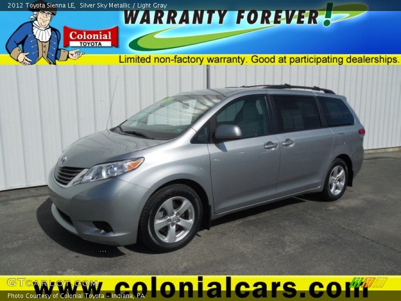 Silver Sky Metallic / Light Gray 2012 Toyota Sienna LE