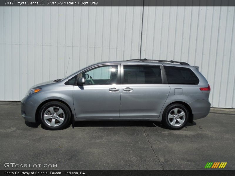 Silver Sky Metallic / Light Gray 2012 Toyota Sienna LE