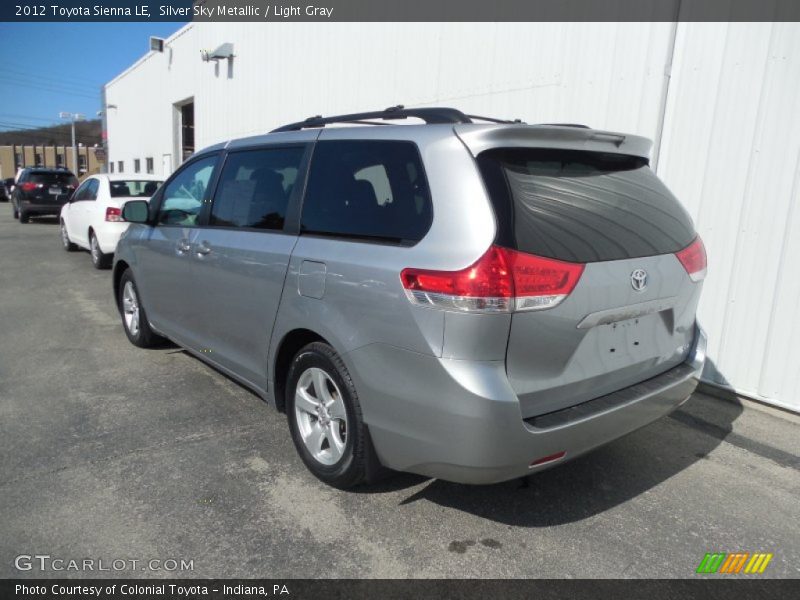 Silver Sky Metallic / Light Gray 2012 Toyota Sienna LE