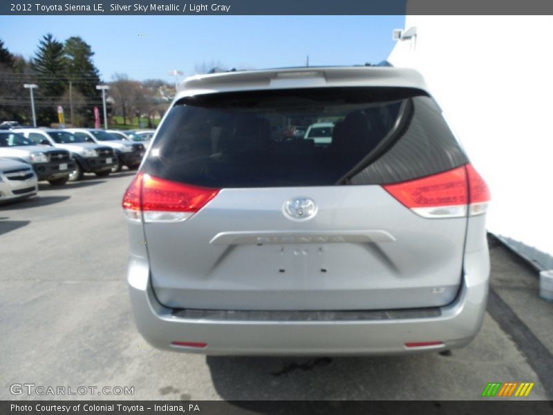 Silver Sky Metallic / Light Gray 2012 Toyota Sienna LE