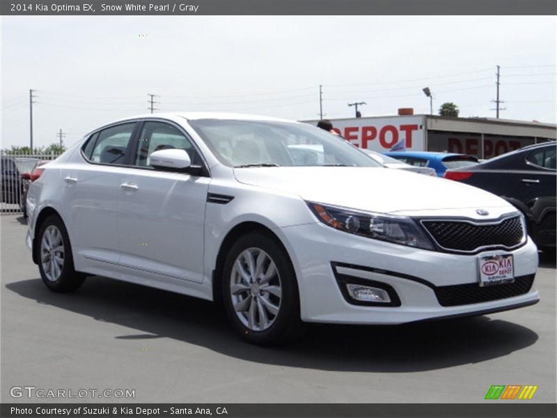 Snow White Pearl / Gray 2014 Kia Optima EX