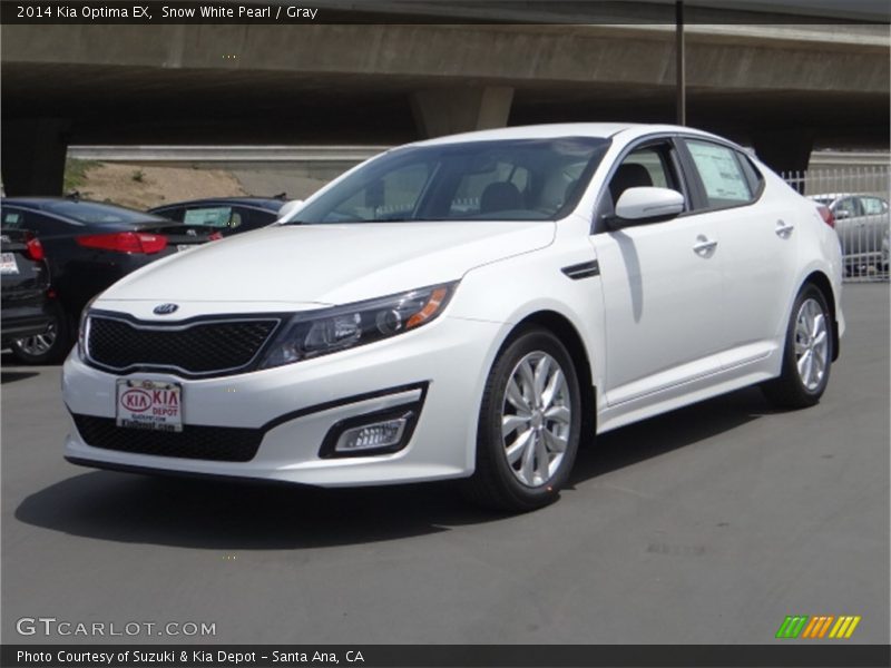 Snow White Pearl / Gray 2014 Kia Optima EX