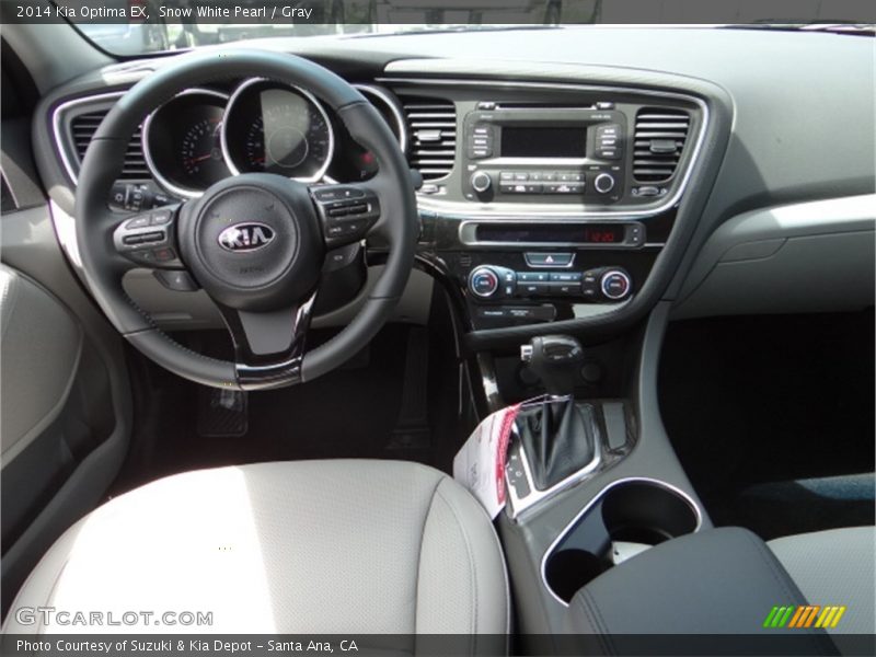 Snow White Pearl / Gray 2014 Kia Optima EX