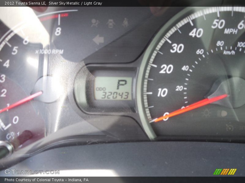 Silver Sky Metallic / Light Gray 2012 Toyota Sienna LE