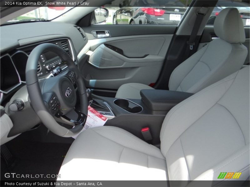 Snow White Pearl / Gray 2014 Kia Optima EX
