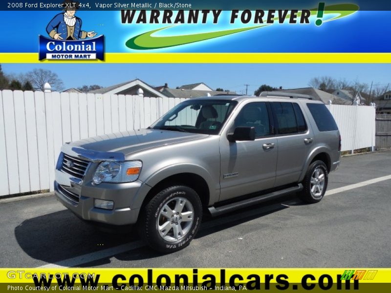Vapor Silver Metallic / Black/Stone 2008 Ford Explorer XLT 4x4
