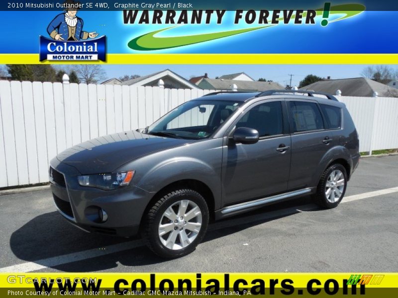 Graphite Gray Pearl / Black 2010 Mitsubishi Outlander SE 4WD