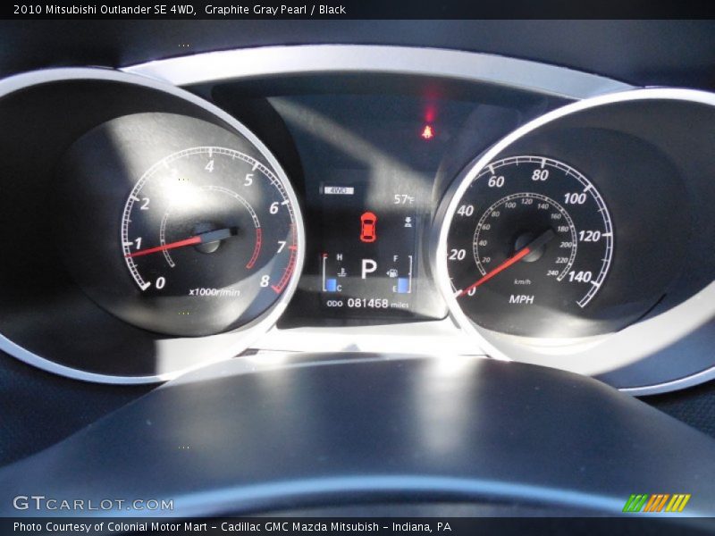 Graphite Gray Pearl / Black 2010 Mitsubishi Outlander SE 4WD