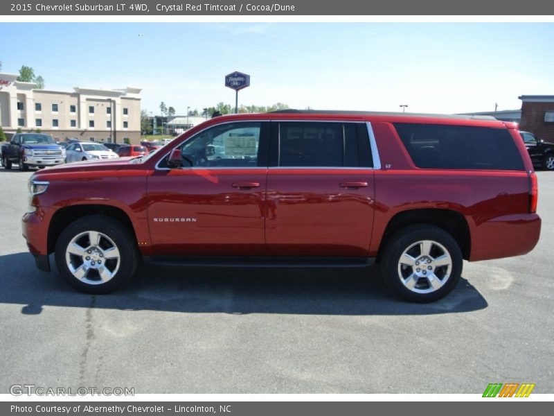 Crystal Red Tintcoat / Cocoa/Dune 2015 Chevrolet Suburban LT 4WD