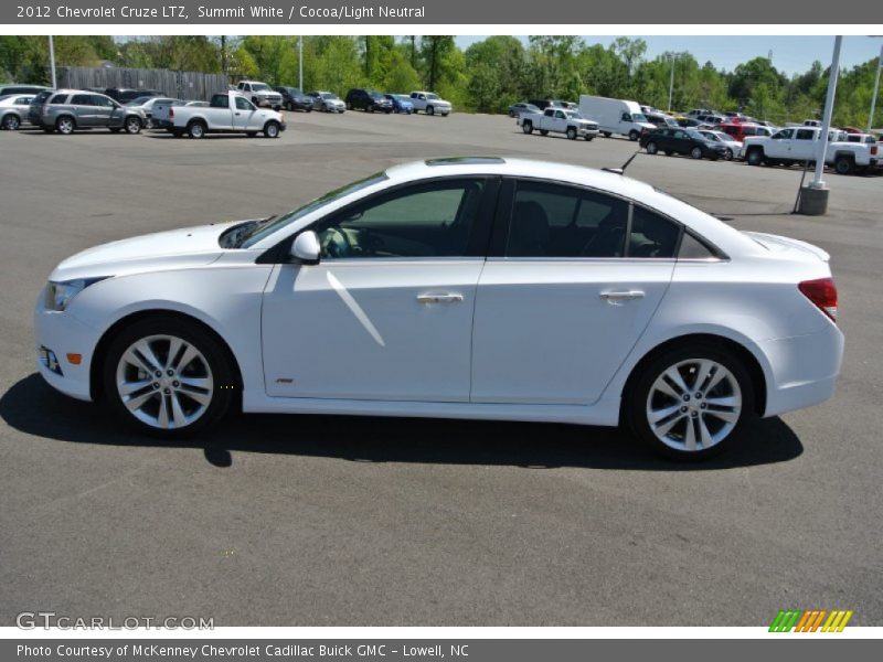 Summit White / Cocoa/Light Neutral 2012 Chevrolet Cruze LTZ